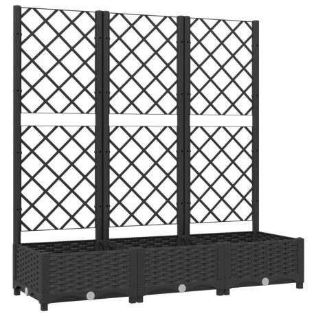vidaXL Plantenbak met latwerk 120x40x121,5 cm polypropeen zwart afbeelding2 - 1