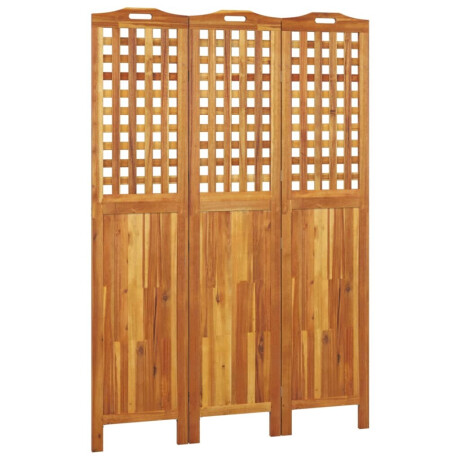 vidaXL Kamerscherm met 3 panelen 121,5x2x180 cm massief acaciahout afbeelding2 - 1