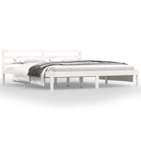 vidaXL Bedframe massief grenenhout 180x200 cm wit afbeelding2 - 1