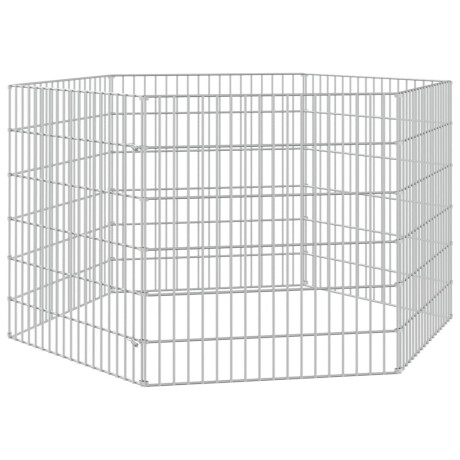 vidaXL Dierenverblijf 6 panelen 54x60 cm gegalvaniseerd ijzer afbeelding2 - 1