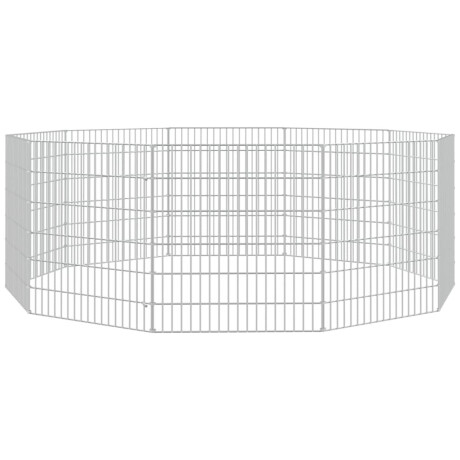 vidaXL Dierenverblijf 10 panelen 54x60 cm gegalvaniseerd ijzer afbeelding2 - 1