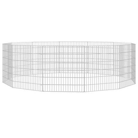 vidaXL Dierenverblijf 12 panelen 54x60 cm gegalvaniseerd ijzer afbeelding2 - 1