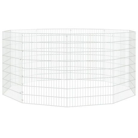 vidaXL Dierenverblijf 10 panelen 54x80 cm gegalvaniseerd ijzer afbeelding2 - 1