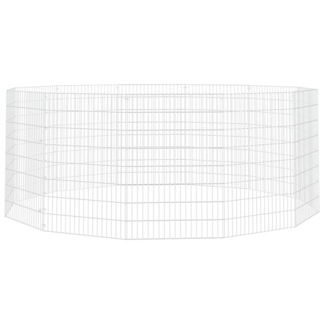 vidaXL Dierenverblijf 12 panelen 54x80 cm gegalvaniseerd ijzer afbeelding2 - 1