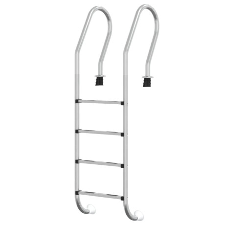 vidaXL Zwembadladder 54x38x184,5 cm 304 roestvrij staal afbeelding2 - 1