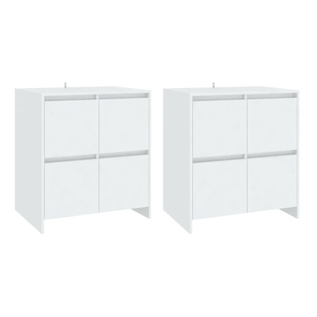 vidaXL Dressoirs 2 st 70x41x75 cm bewerkt hout wit afbeelding2 - 1