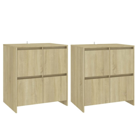 vidaXL Dressoirs 2 st 70x41x75 cm bewerkt hout sonoma eikenkleurig afbeelding2 - 1