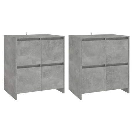 vidaXL Dressoirs 2 st 70x41x75 cm bewerkt hout betongrijs afbeelding2 - 1