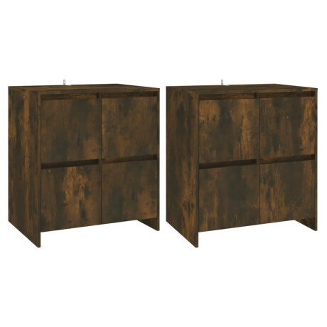 vidaXL Dressoirs 2 st 70x41x75 cm bewerkt hout gerookt eikenkleurig afbeelding2 - 1