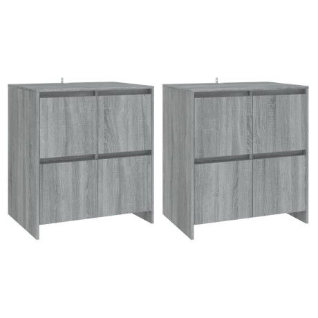 vidaXL Dressoirs 2 st 70x41x75 cm bewerkt hout grijs sonoma eikenkleur afbeelding2 - 1
