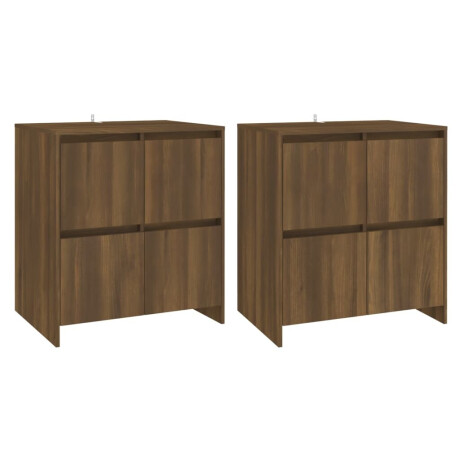 vidaXL Dressoirs 2 st 70x41x75 cm bewerkt hout bruin eikenkleur afbeelding2 - 1