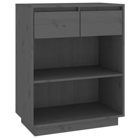 vidaXL Wandkast 60x34x75 cm massief grenenhout grijs afbeelding2 - 1