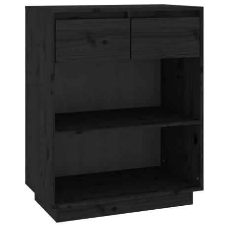 vidaXL Wandkast 60x34x75 cm massief grenenhout zwart afbeelding2 - 1