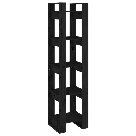 vidaXL Boekenkast/kamerscherm 41x35x160 cm massief grenenhout zwart afbeelding2 - 1