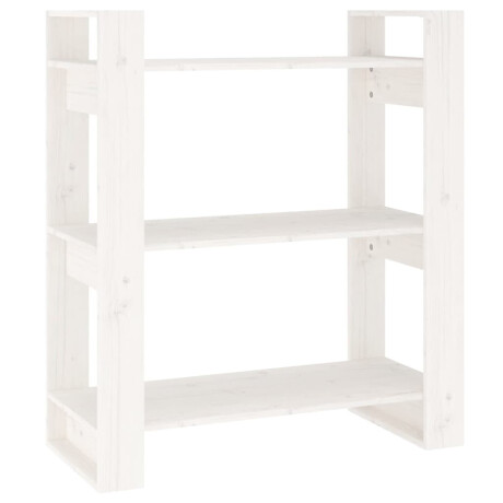 vidaXL Boekenkast/kamerscherm 80x35x91 cm massief grenenhout wit afbeelding2 - 1