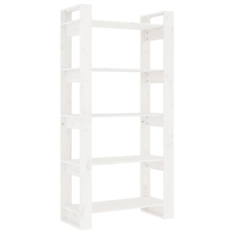 vidaXL Boekenkast/kamerscherm 80x35x160 cm massief hout wit afbeelding2 - 1