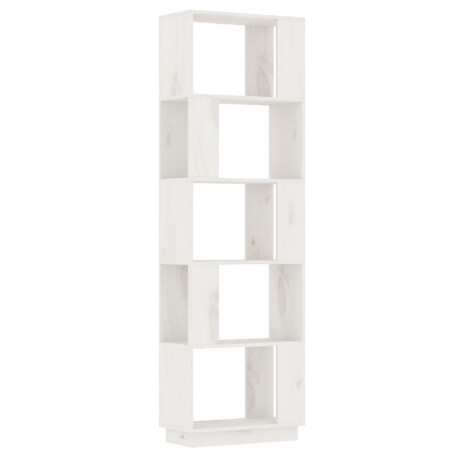 vidaXL Boekenkast/kamerscherm 51x25x163,5 cm massief grenenhout wit afbeelding2 - 1