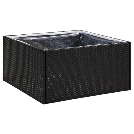 vidaXL Plantenbak 80x80x40 cm poly rattan zwart afbeelding2 - 1