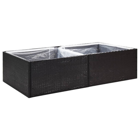 vidaXL Plantenbak 157x80x40 cm poly rattan zwart afbeelding2 - 1