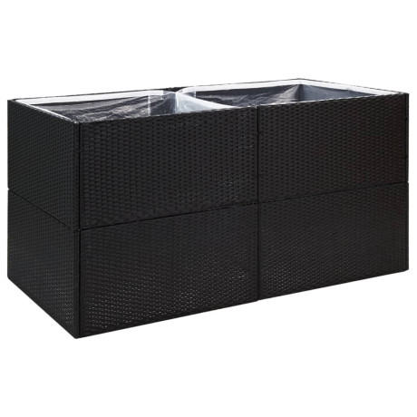 vidaXL Plantenbak 157x80x80 cm poly rattan zwart afbeelding2 - 1