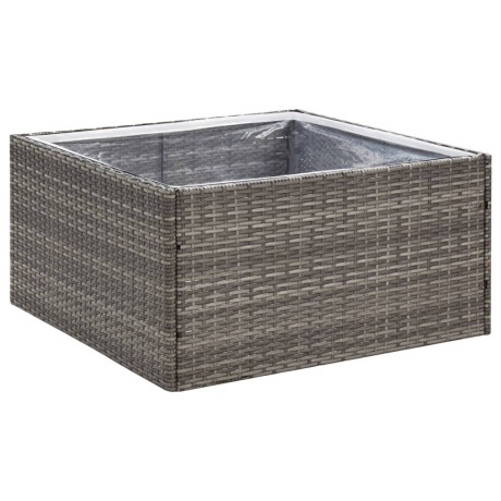 vidaXL Plantenbak 80x80x40 cm poly rattan grijs afbeelding2 - 1