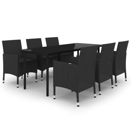 vidaXL 7-delige Tuinset met kussens poly rattan en glas afbeelding2 - 1