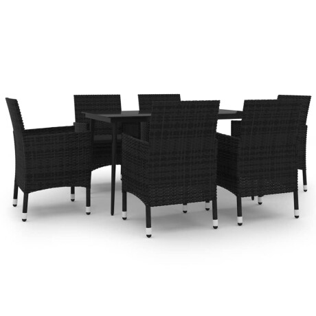 vidaXL 7-delige Tuinset met kussens poly rattan en glas afbeelding2 - 1