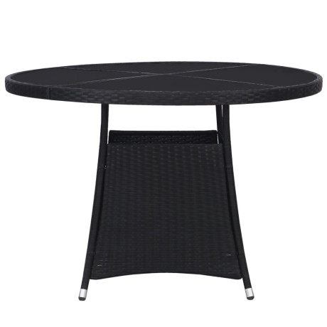 vidaXL Tuintafel Ø110x74 cm poly rattan zwart afbeelding2 - 1