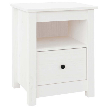 vidaXL Nachtkastje 40x35x49 cm massief grenenhout wit afbeelding2 - 1