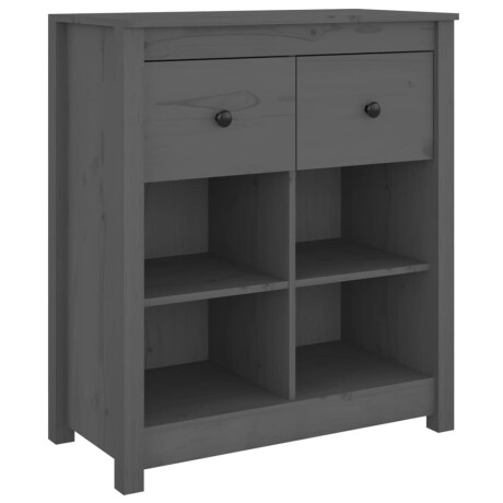 vidaXL Dressoir 70x35x80 cm massief grenenhout grijs afbeelding2 - 1