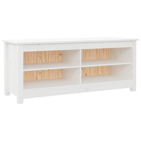 vidaXL Schoenenbank 110x38x45,5 cm massief grenenhout wit afbeelding2 - 1