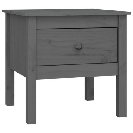 vidaXL Bijzettafel 50x50x49 cm massief grenenhout grijs afbeelding2 - 1