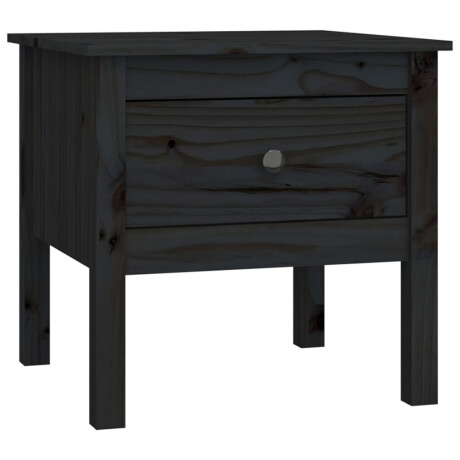 vidaXL Bijzettafel 50x50x49 cm massief grenenhout zwart afbeelding2 - 1