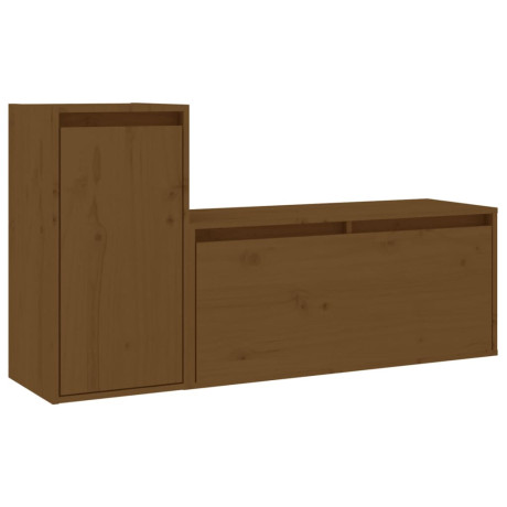 vidaXL Tv-meubelen 2 st massief grenenhout honingbruin afbeelding2 - 1