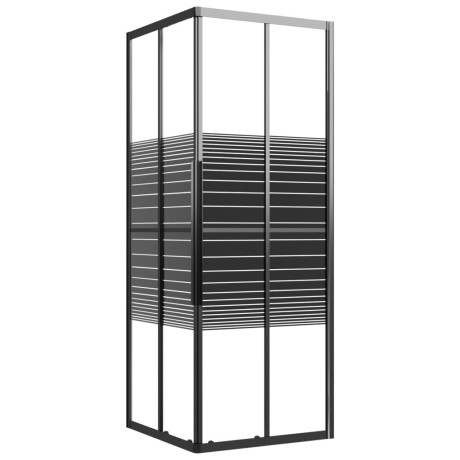 vidaXL Douchecabine strepen 80x80x180 cm ESG zwart afbeelding2 - 1