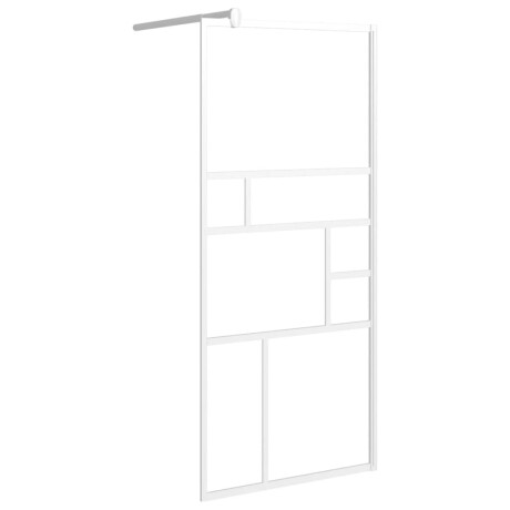 vidaXL Inloopdouchewand 90x195 cm ESG-glas wit afbeelding2 - 1