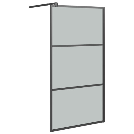 vidaXL Inloopdouchewand 115x195 cm donker ESG-glas zwart afbeelding2 - 1