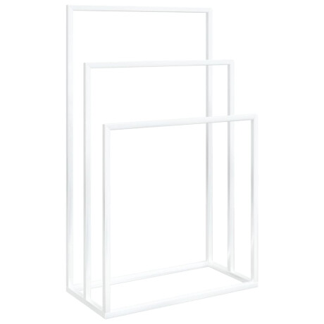 vidaXL Handdoekenrek vrijstaand 48x24x79 cm ijzer wit afbeelding2 - 1
