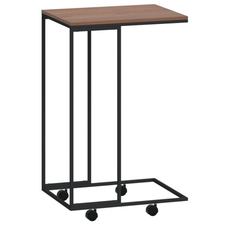 vidaXL Bijzettafel met wieltjes 40x30x63,5 bewerkt hout zwart afbeelding2 - 1