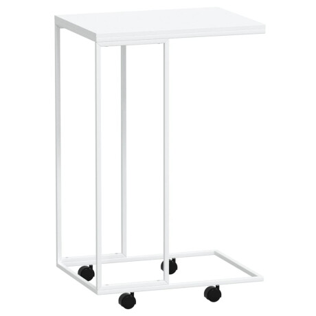 vidaXL Bijzettafel met wieltjes 40x30x63,5 bewerkt hout wit afbeelding2 - 1