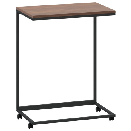 vidaXL Bijzettafel met wieltjes 55x35x70 cm bewerkt hout zwart afbeelding2 - 1