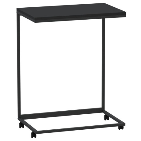 vidaXL Bijzettafel met wieltjes 55x35x70 cm bewerkt hout zwart afbeelding2 - 1