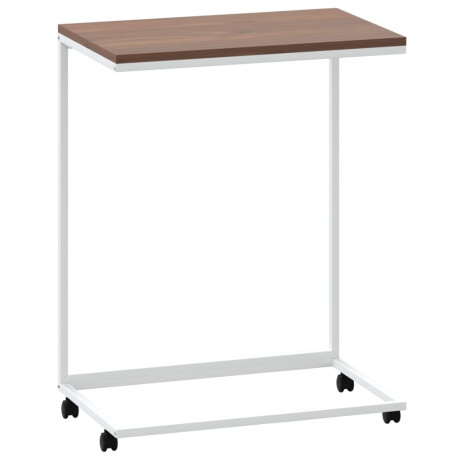 vidaXL Bijzettafel met wieltjes 55x35x70 cm bewerkt hout wit afbeelding2 - 1