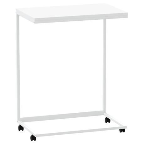 vidaXL Bijzettafel met wieltjes 55x35x70 cm bewerkt hout wit afbeelding2 - 1