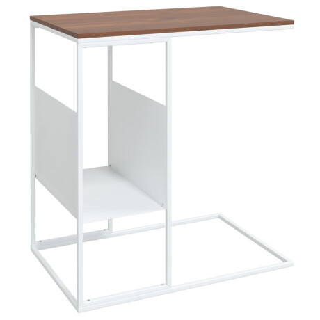 vidaXL Bijzettafel 55x36x59,5 cm bewerkt hout wit afbeelding2 - 1