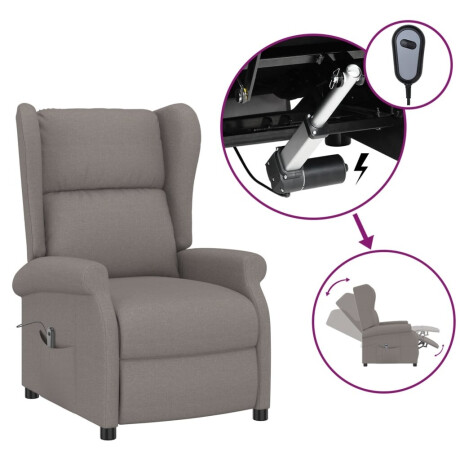 vidaXL Fauteuil verstelbaar elektrisch stof taupe afbeelding2 - 1