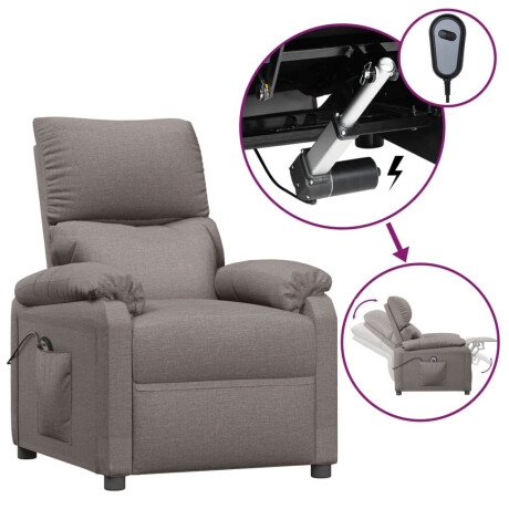 vidaXL Fauteuil verstelbaar elektrisch stof taupe afbeelding2 - 1