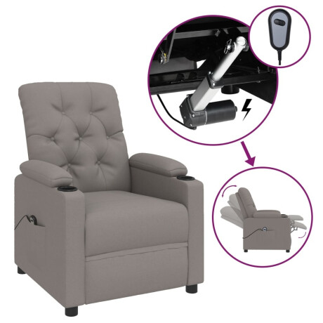vidaXL Fauteuil verstelbaar elektrisch stof taupe afbeelding2 - 1