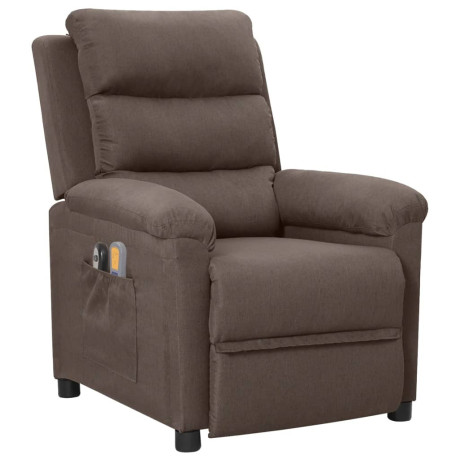 vidaXL Massagestoel elektrisch stof taupe afbeelding2 - 1