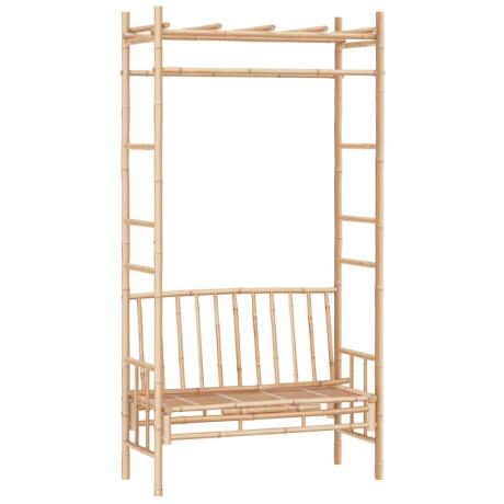 vidaXL Tuinbank met pergola 116 cm bamboe afbeelding2 - 1